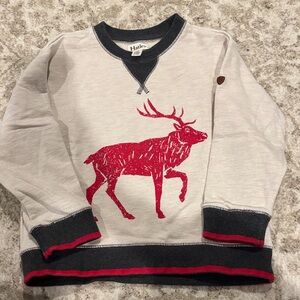 Hatley Cream Sweatshirt with Red Reindeer